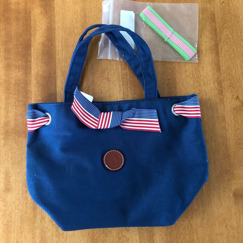 NWT Lilo Collections Bermuda Baby Ribbon Bucket Purse Handbag Blue Ribbons